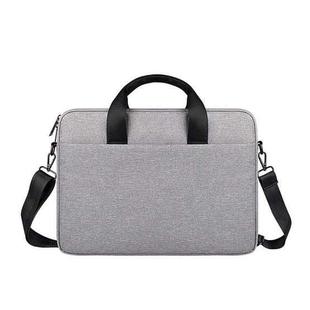 ST09 Portable Single-shoulder Laptop Bag, Size: 14.1-15.4 inches(Gray with Shoulder Strap)