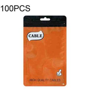 100 PCS Thumb Type Data Cable Packaging Bag Thickened Plastic Ziplock Bag  11 x 18cm(Orange)