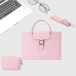 S176 Portable Waterproof Laptop Bag with Power Pack, Size: 14 inches(Cherry Pink)