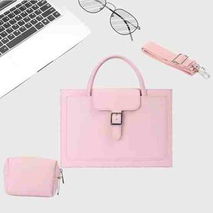 S176 Portable Waterproof Laptop Bag with Power Pack, Size: 15 inches(Cherry Pink)