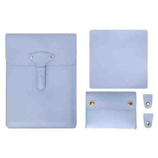S177 3 In 1 Leather Waterproof Laptop Liner Bags, Size: 13 inches(Baby Blue)