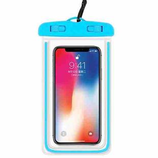 4 PCS Sealed Luminous PVC Waterproof Cover Swimming Mobile Phone Waterproof Bag(Blue)