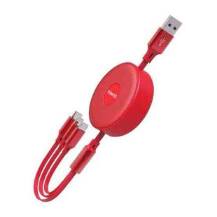 ROMOSS CB250 3.5A USB To 8 Pin+Type-C+Micro USB 3 In 1 Charging Cable(Red)