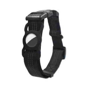 PUGGA GG1002 Polyester Dog GPS Device Protector Collar For AirTag, Size: L(Black)
