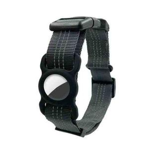 PUGGA GG1002 Polyester Dog GPS Device Protector Collar For AirTag, Size: L(Deep Gray)