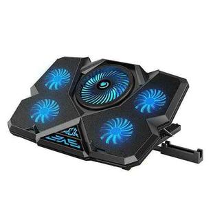 CoolCold  Five Fans 2 USB Ports Laptop Cooler Gaming Notebook Cool Stand,Version: Basic Edition