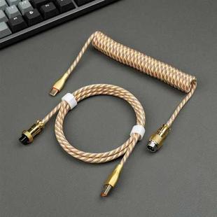Mechanical Keyboard Spring Cable Gold-plated Aerial Plug(Yellow)
