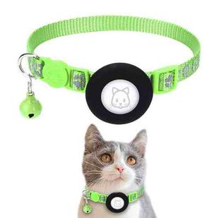 Pet Cat Reflective Collar with Bell for Airtag Tracker(Light Green)