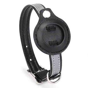 For Airtag Tracker Protective Cover Pet PU Collar, Specification: XS(Black)