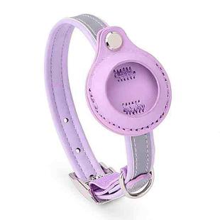 For Airtag Tracker Protective Cover Pet PU Collar, Specification: M(Purple)