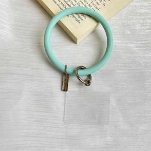 3 PCS Phone Case Silicone Bracelet Keychain Anti-fall Phone Lanyard with Patch(Mint Green)