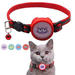 Pet Reflective Collar with Bell for AirTag(Red)