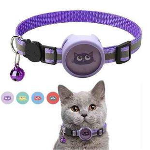 Pet Reflective Collar with Bell for AirTag(Purple)