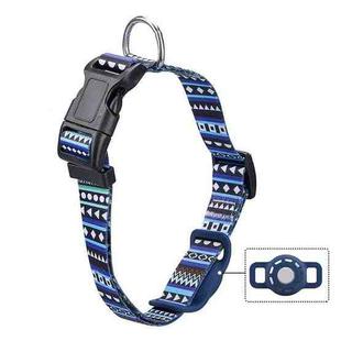 Geometric Print Ethnic Pet Collar for AirTag, Specification: M(Blue)