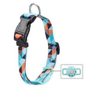 Geometric Print Ethnic Pet Collar for AirTag, Specification: L( Mint Green)