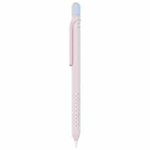 CY152 Magnetic Silicone Storage Colorblock Pen Holder For Apple Pencil 1(Pink)