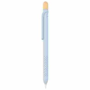 CY152 Magnetic Silicone Storage Colorblock Pen Holder For Apple Pencil 1(Light Blue)