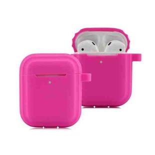 Bluetooth Earphone Soft Silicone Case For AirPods (Rose Red)