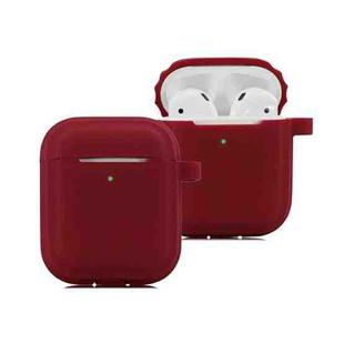Bluetooth Earphone Soft Silicone Case For AirPods (Wine Red)