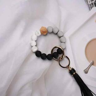 For Airpods Tassel Beaded Bracelet Earphone Case, Color: Black Bead