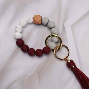 For Airpods Tassel Beaded Bracelet Earphone Case, Color: Red Bead
