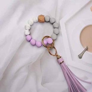 For Airpods Tassel Beaded Bracelet Earphone Case, Color: Light Purple Bead