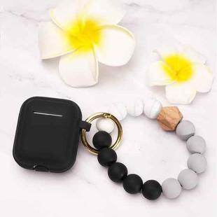 For Airpods Tassel Beaded Bracelet Earphone Case, Color: Striped Black+Bead+Buckle