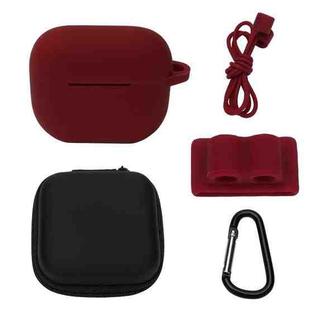 Bluetooth Earphone Silicone Cover Set For AirPods 3, Color: 5 PCS/Set Wine Red