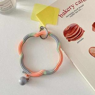 Flower-shaped Wave Phone Case Anti-lost Keychain Silicone Bracelet(Orange Gray Gradient)