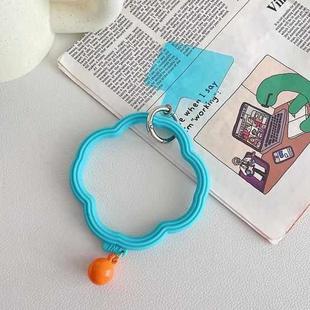 Flower-shaped Wave Phone Case Anti-lost Keychain Silicone Bracelet(Blue)