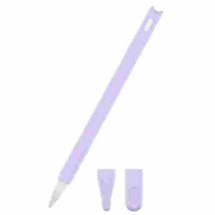 2 PCS Cartoon Touch Silicone Pen Case For Apple Pencil 2(Light Purple)