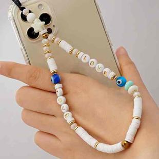 Geometric Letter Soft Pottery Mobile Phone Lanyard Anti-lost Phone Chain(RT-K210065D)