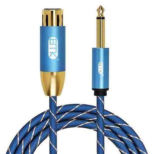 EMK KN603 2Pin 6.5mm Canon Line Balanced Audio Microphone Line,Cable Length: 0.5m(Blue)