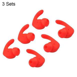 3 Sets In-Ear Sports Headphones Silicone Earbud Covers For Huawei AM61(Red)