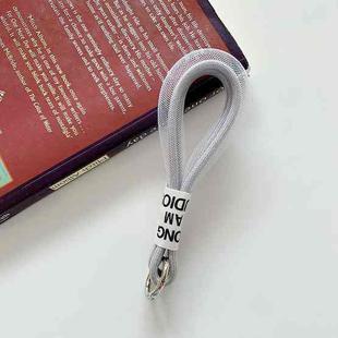 5 PCS Mobile Phone Case Lanyard Braided Mesh Rope Bag Pendant Decoration(Gray)