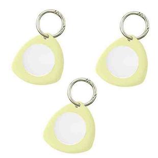 3PCS Tracking Anti-Lost Locator Silicone Triangle Case For AirTag(Light Yellow)