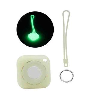Tracker Anti-Lost Silicone Case For Airtag, Color: Luminous Green+Lanyard+Key Ring
