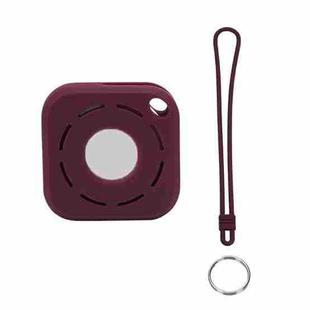 Tracker Anti-Lost Silicone Case For Airtag, Color: Coffee Brown+Lanyard+Key Ring
