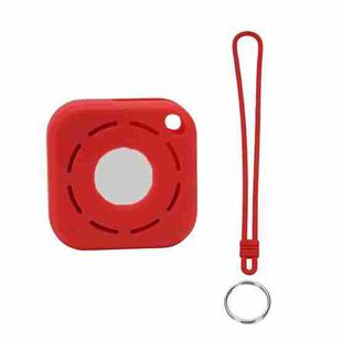 Tracker Anti-Lost Silicone Case For Airtag, Color: Red+Lanyard+Key Ring