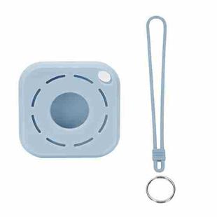 Tracker Anti-Lost Silicone Case For Airtag, Color: Denim Blue+Lanyard+Key Ring