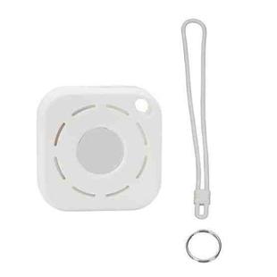 Tracker Anti-Lost Silicone Case For Airtag, Color: White+Lanyard+Key Ring
