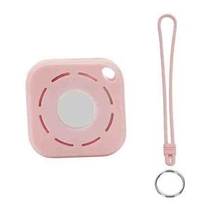 Tracker Anti-Lost Silicone Case For Airtag, Color: Pink+Lanyard+Key Ring