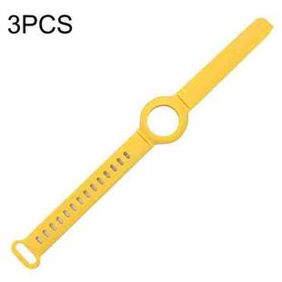 3PCS Anti-lost Location Tracker Silicone Bracelet Protective Cover For AirTag(Yellow)
