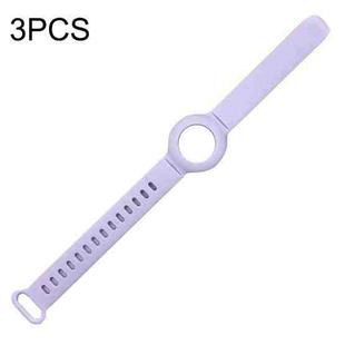 3PCS Anti-lost Location Tracker Silicone Bracelet Protective Cover For AirTag(Purple)