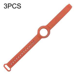 3PCS Anti-lost Location Tracker Silicone Bracelet Protective Cover For AirTag(Orange)