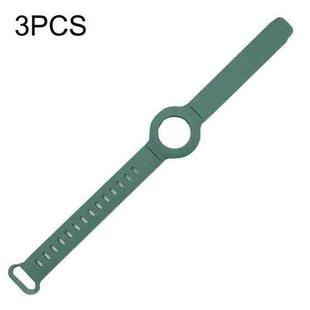3PCS Anti-lost Location Tracker Silicone Bracelet Protective Cover For AirTag(Pine Needle Green)