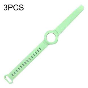 3PCS Anti-lost Location Tracker Silicone Bracelet Protective Cover For AirTag(Mint Green)