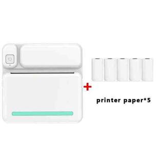 C19 200DPI Student Homework Printer Bluetooth Inkless Pocket Printer Blue Printer Paper x 5
