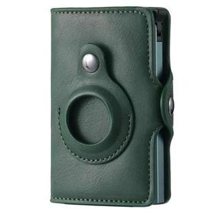 FY2108 Tracker Wallet Metal Card Holder for AirTag, Style: Crazy Horse (Green)