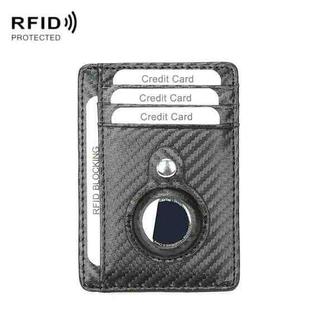 TQ-319 Anti-Theft Anti-Lost Tracker Leather Card Holder For AirTag, Style: Carbon Fiber (Black)